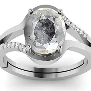 LMDLACHAMA 12.25 Ratti /11.50 Carat Natural White Sapphire Gemstone Silver Plated Ring Astrological Purpose For Men And Women's
