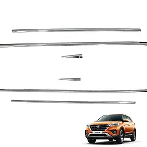 DS ENTERPRISE Lower Window Garnish Chrome for Hyundai Creta 2015-2020 Models - Chrome Color (Pack of 6)