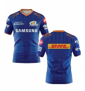 ISEE 360 Mumbai Indians Cricket Jersey for Boys Girls Cricket Jersey | Sports Club Jerseys V Neck (4-5 Years) Multicolour
