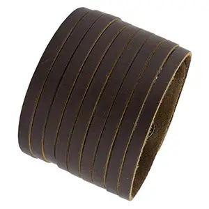 Zivom® Strand Biker Punk Funky Handcrafted Brown Leather Wrist Band Bracelet