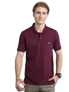CROCODILE Men Solid Slim Fit Polo T-Shirt | Regular Length | Short Sleeve | Button Placket | Casual Knitted Topwear