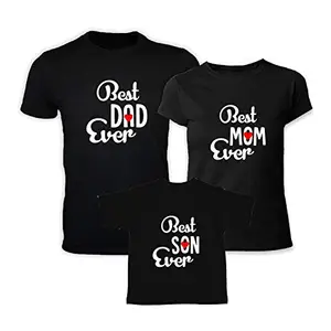 TheYaYaCafe Yaya Cafe Best Matching Family T-Shirts for Mom, Dad and Son Set of 3 - Black -Men M - Women S- Kids 6-9 Months