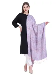 Women's Elegant Winter Wear Shawl/Stole | Kashmiri Shawl | Faux Pashmina Design | Paisley Print Scarf | Traditional Design with Tassels,