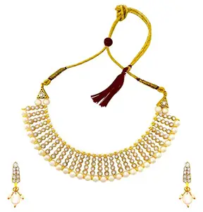 SHIZAFY Padmawati Gold Plated Pearl Choker Necklace Jewelry Set for Women and Girl – Golden