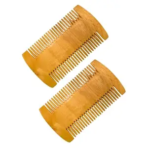 MICLAC Gentle Use on All Hair Types Neem Wooden Lice Comb - Combo Of 2