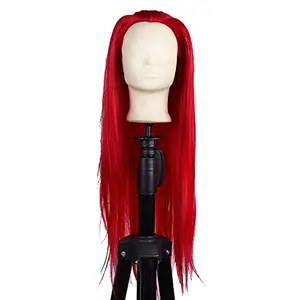 88 ENTERPRISE Synthetic Hair Extensions and Wigs Saloon/Dummy/Training Head For Hair Styling/Practice/Cutting With Clamp Stand (Red)