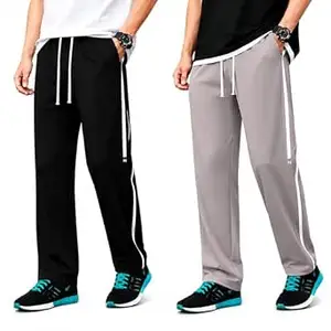 Mack Jonney Men’s Polyester Track Pants Pack of 2 | Regular Fit Sports & Casual Lower | Comfortable Activewear-4