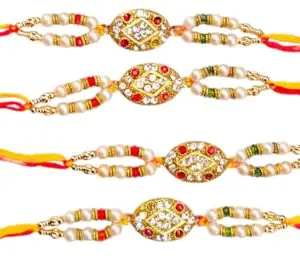 || Rakhi Combo of 4 rakhi set for brother Bhai Bhabhi Kids || rakhi with kumkum chawal ||