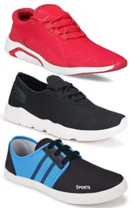 Camfoot Men's (1243-1249-1227) Multicolor Casual Sports Running Shoes 6 UK (Set of 3 Pair)