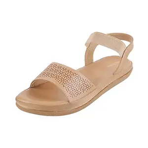 Walkway Women Beige Synthetic Sandals, EU/40 UK/7 (33-3196)