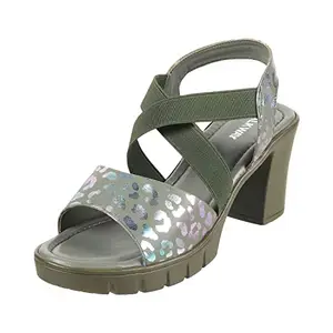 Walkway-Women Green Fashion Block Heel Sandal (33-105)