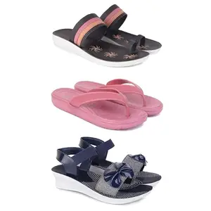 Women's Comfortable Sandal,Casual Lightweight Sandal for Everyday Wear | PCR-(3-COMBO)-1992-1980-1972-7-EURO-38
