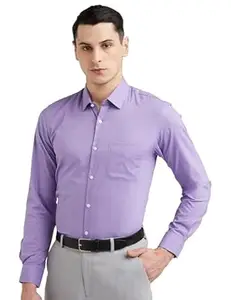 Peter England Men's Everyday Solid Slim Fit Full Sleeve Formal Shirt | Cotton-Rich
