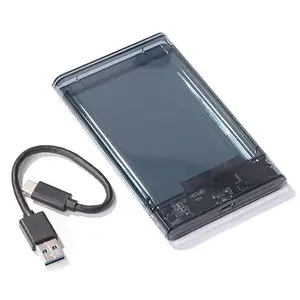 CARE CASE® USB 3.1 Type-C Mobile Hard Drive Disk Case 8TB Transparent 2.5 inch SATA HDD SSD (Transparent Black)(CC-TP-3.1BLK)