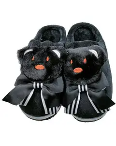 Pampy Angel W20 Tipu Women's Winter Slippers Flip Flops Slides Warm Fur Homewear Soft Cute Trendy Black,40 (Euro)
