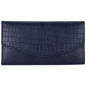Leather Junction Women's PU Leather Blue Wallet with Card Holders Note Compartment | Ladies Purse (39801100)