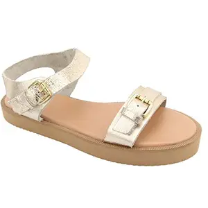 Tao Paris Women Gold Leather Fashion Sandals-6 Uk/India (38 Eu) (2235265_39)(Gold_synthetic)