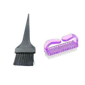 ZAUKY 1PCS Hair Color Applicator with stiff handle and Nylon Bristles With 1PCS Handle Nail Brush Nail Hand Scrubbing Cleaning Brush