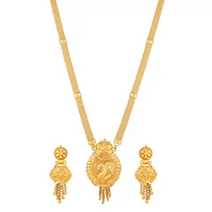 Mahi Gold Plated Traditional Wedding Necklace Set for Women (NL1108093G)