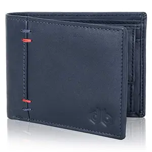 DESIGNER BUGS Men Casual Blue Genuine Leather Wallet