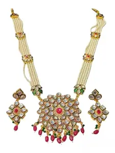 Jass collection women's stylish Rani har necklace set with earrings