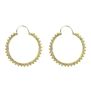 XPNSV Luxury Vintage Carved Round Hoops Anti Tarnish & Light Weight Latest Fashion Jewellery For Women, Girls & Her