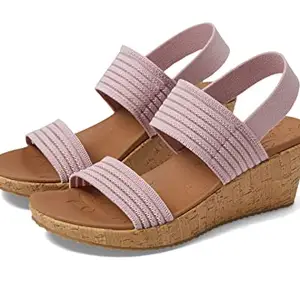 Skechers Women's Sheer Luck Wedge Sandal, Pink, 4 UK