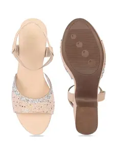 Carlton London women Fashion Sandal,Beige,UK-5