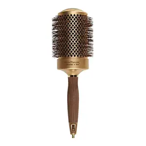 Nano Thermic Ceramic + Ion Mega Thermal Brush 64 mm by Olivia Garden (USA) – Round Brush, Special Wavy Heat Resistant Bristles, Seamless Design, Ideal for Blow Drying, Professional Hair Brush