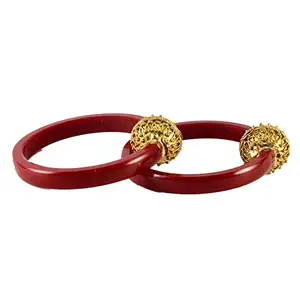 MAYA FASHION Red Plain Acrylic-Brass Bangle With Very Extra Large Size Elegant Extra Large Size Bangle | Perfect Fit for Plus Size banglesTrendy and Comfortable Fit for woman and girls | (Sku-ban1380)