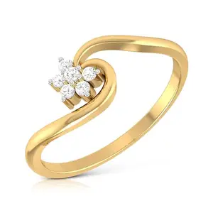 AJU Enterprise AJU 925 Stering Silver Rings Of Women Yellow Gold Plated Simple Office Wear Ring |Gift For Girlfriend & Wife | With Certificate of Authenticity and 925 Stamp | 6 Month Warranty* (10 (50.0 mm))