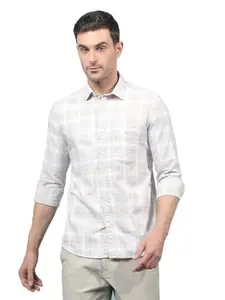 Crimsoune Club Men's Beige Checked Shirt (XL)