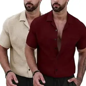 Lymio Shirt for Men || Casual Regular Fit Stylish Shirt || Available in Combo Pack of 2 (D-16-23)