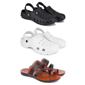 DRACKFOOT Men's Sandals | Lightweight Wear| Stylish & Easy to Wear For Men'S GRT-SAN-(3-COMBO)-3144-3122-3151-6