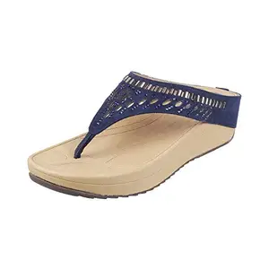 Mochi Womens Synthetic Blue Slippers (Size (4 UK (37 EU))