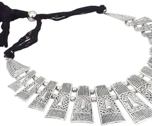 Latest Stylish Traditional Oxidised Necklace Jewellery Set for Women & Girl (AS - 0021)
