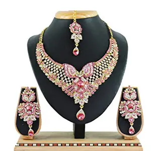 Shashwani Women's Alloy Necklace set (Pink)-PID26122
