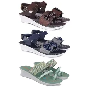 Women's Comfortable Sandal,Casual Lightweight Sandal for Everyday Wear | TBS-(3-COMBO)-1970-1972-1948-5