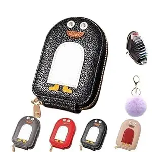 hb Maniya Card Holder Wallet for Women Multi Card Document Pack Credit Card Holder, Coin Purse and Cartoon Penguin Leather Debit Card Organizer Case for Security Wallet (Multi Color)