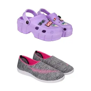 SPORTER Extra Soft Classic Casual wear with Flexibility Technology Heels Combo for Women's/Girl's(2012+1543) Multicolor