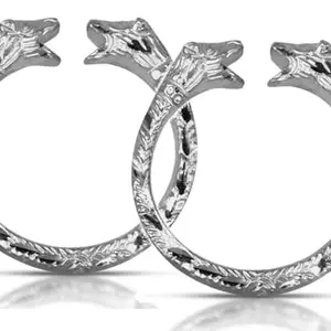 De-Autocare (Set Of 2 Pcs Adjustable Aluminium Material Stylish Fashionable Tiger Face Dual Side Openable Lock Free Friendship Zig Zag Design Hand Cuff Wrist Kada Bracelet For Men's And Boy's