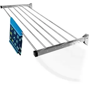 Synergy - 6 Pipes x 3 Feet - Heavy Duty Stainless Steel Glider Foldable Wall Mounted Cloth Dryer/Clothes Stand for Drying in Balcony [SY-GL12]