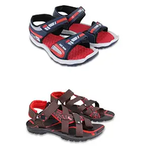 Fabbmate Men's Red/Brown Red casual Sandal 8 UK