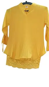 Generic SUI DHAGA Fashions Casual Fancy Top for Women's (l, 1) Yellow