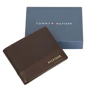 Tommy Hilfiger Men Aurelio Formal Leather Global Coin Wallet - Brown
