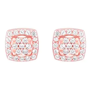 GIVA 925 Silver Rose Gold Zirconia Square Earrings| Drops to Gift Women & Girls | With Certificate of Authenticity and 925 Stamp | 6 Months Warranty*