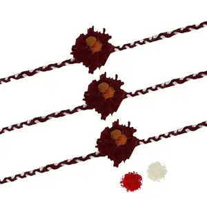CHOTTEY LAL AND SONS Rakshabandhan Eco-Friendly Plantable Seed Rakhi with Roli Chawal For Kids and Teenagers Brothers | Natural Plantable Rakhi with Embedded Seed for Plantation - (Set of 3)