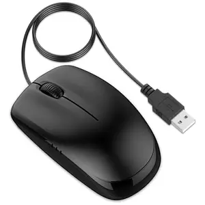 Pythongo Basic Wired Mouse | 1000 DPI Optical Sensor | Plug and Play | Compatible with PC, Laptop (Black)