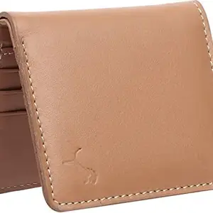 WILD EDGE Genuine Leather Tan Foldover Wallet for Men - Stylish Wallet with Flap Closure, Versatile Material (Pack of 1)