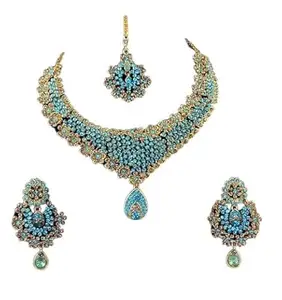 Shashwani Women's Assorted Alloy Necklace Set (Turquoise)-PID26155